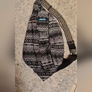 KAVU Black and White Geometric Sling Bag